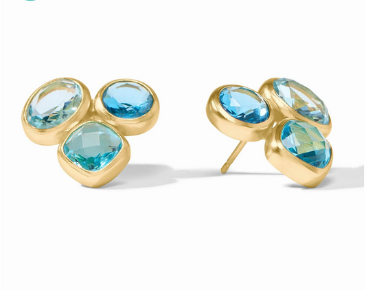 Kaleidoscope Statement Stud-Bahamian Blue-OS