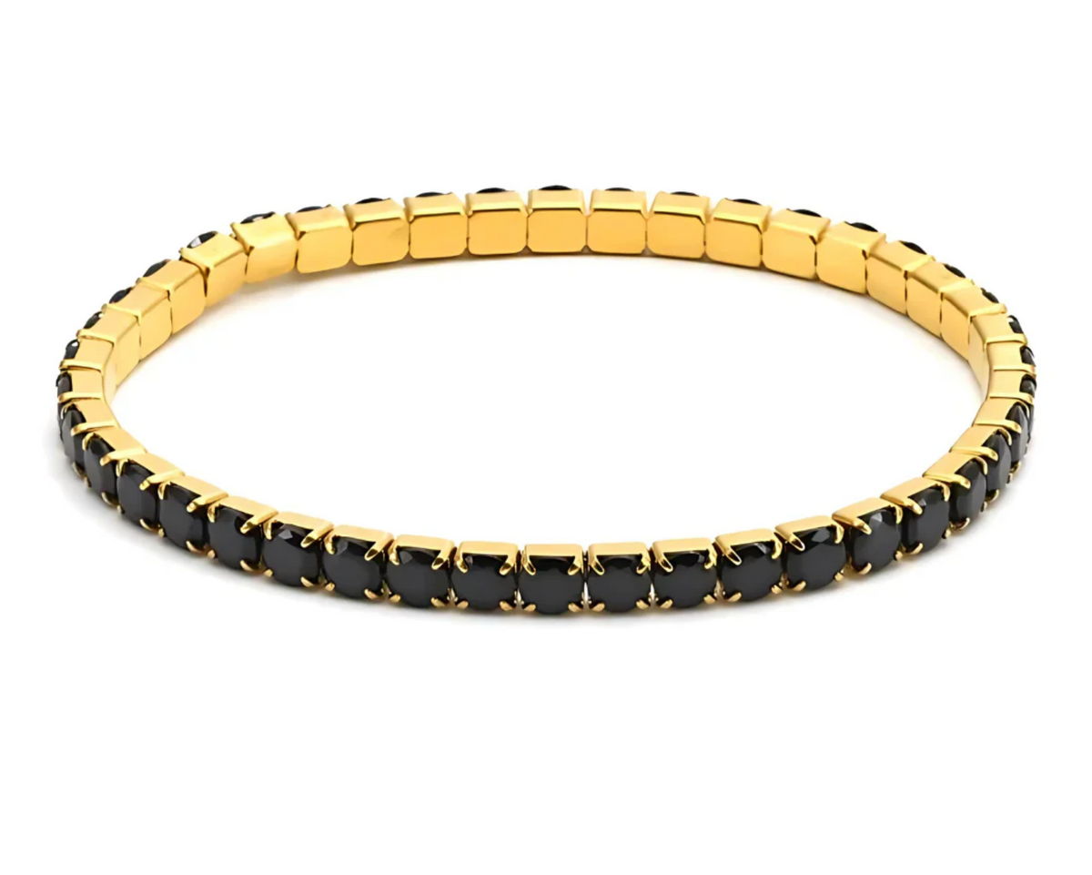 Eileen CZ Stretch Bracelet Black