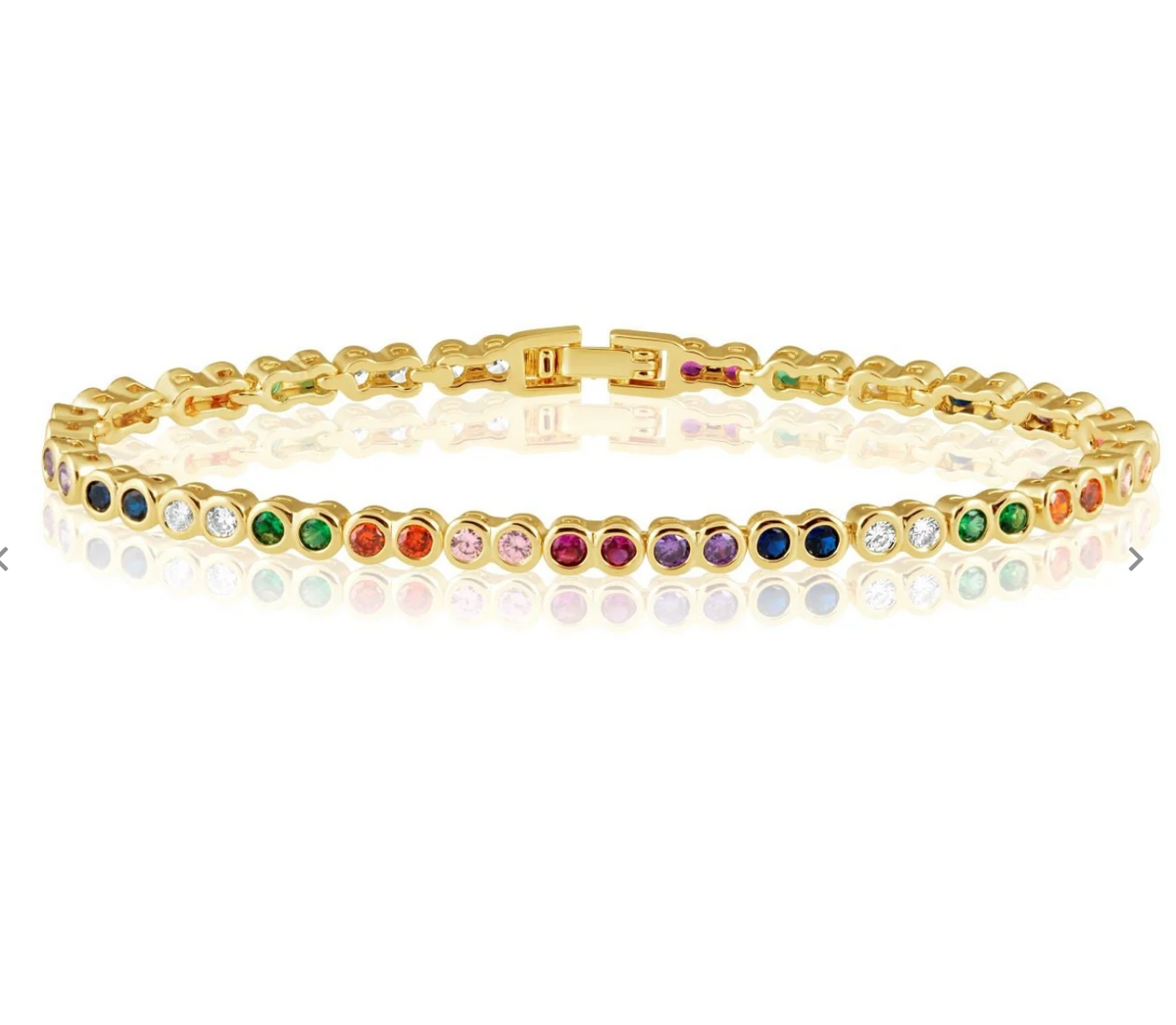 Rainbow Bezel Tennis Bracelet 7.0