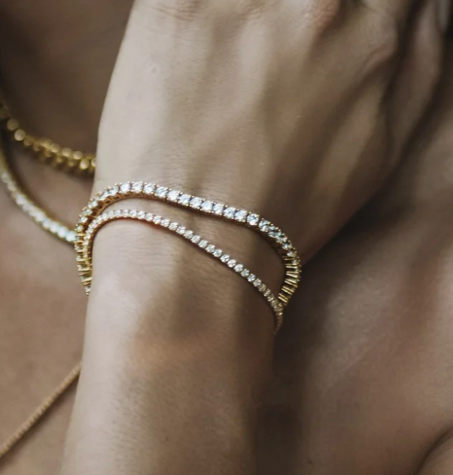 Karla Tennis Bracelet Gold 6.5