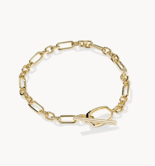 SYLVIA METAL LINK AND CHAIN BRACELET GOLD
