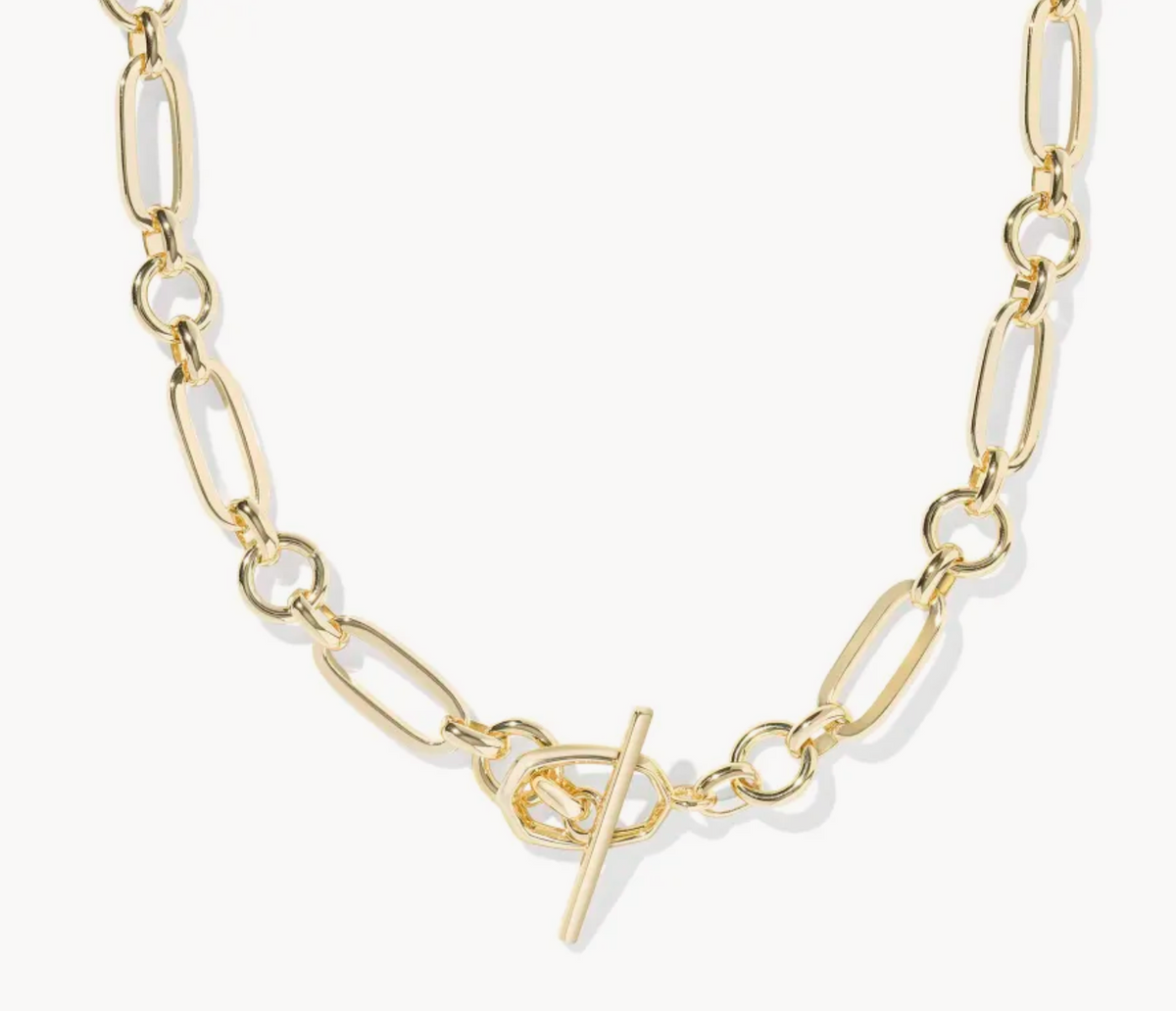 SYLVIA METAL LINK AND CHAIN NECKLACE GOLD