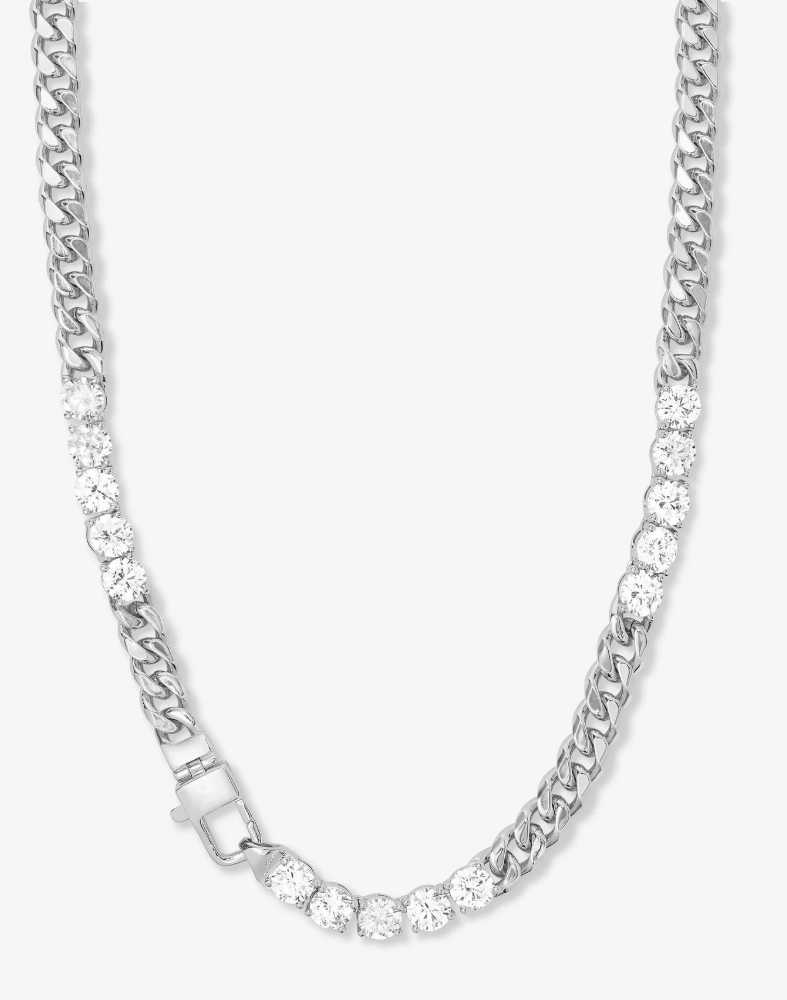 Julian's Obsessed with Diamonds Necklace 16' SILVER-WHITE O/S