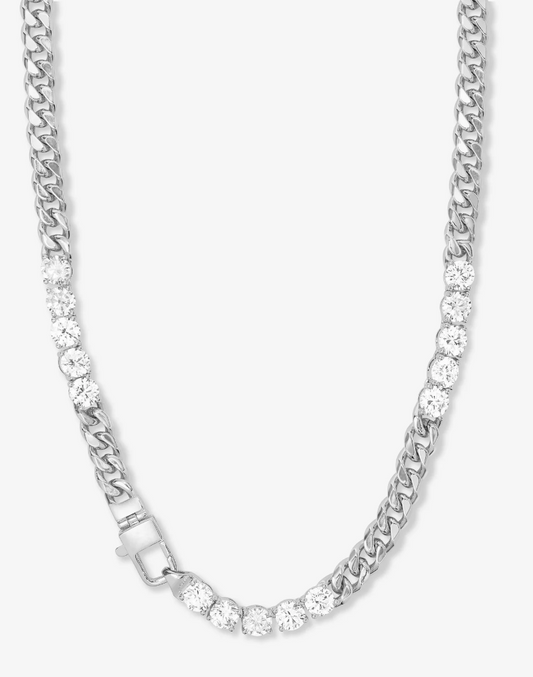 Julian's Obsessed with Diamonds Necklace 16' SILVER-WHITE O/S