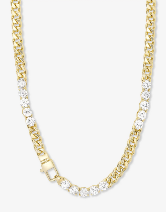 Julian's Obsessed with Diamonds Necklace 16' GOLD-WHITE O/S