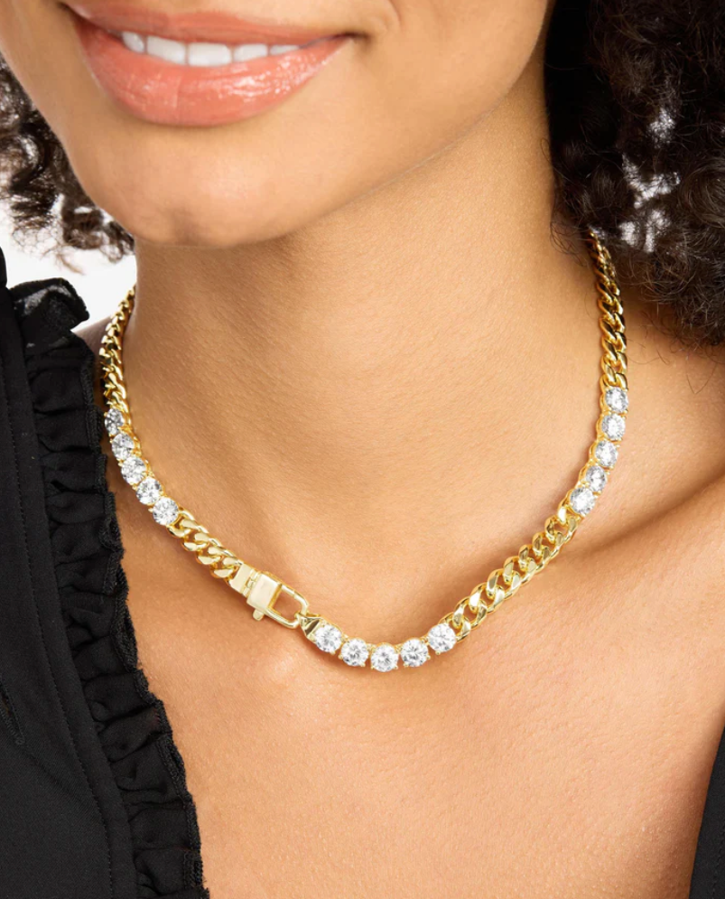 Julian's Obsessed with Diamonds Necklace 16' GOLD-WHITE O/S