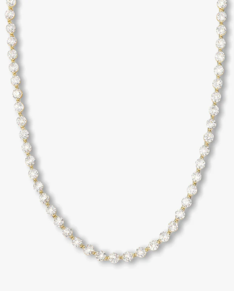 She's an Icon Mama Tennis Necklace 16' GOLD-WHITE O/S