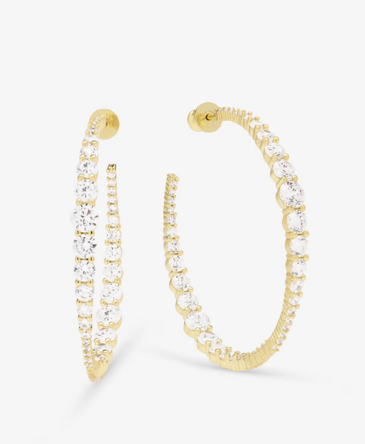 Oh She Fancy Graduated Hoops 2' GOLD-WHITE O/S