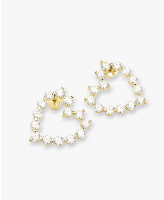 She's an Icon Baby Heart Earrings GOLD-WHITE O/S