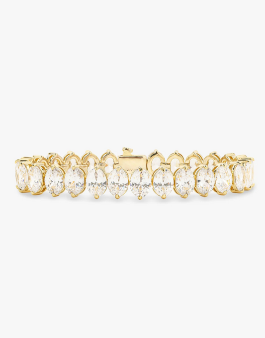 Hello Gorgeous Tennis Bracelet GOLD-WHITE 6.5