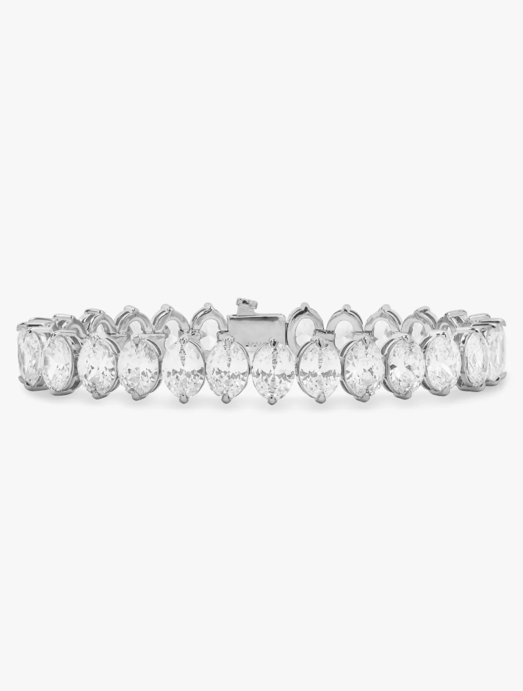 Hello Gorgeous Tennis Bracelet SILVER-WHITE 6.5