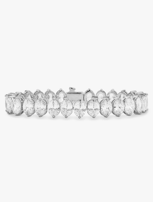 Hello Gorgeous Tennis Bracelet SILVER-WHITE 6.5