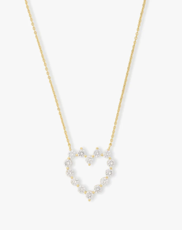 She's an Icon Baby Heart Necklace GOLD-WHITE O/S