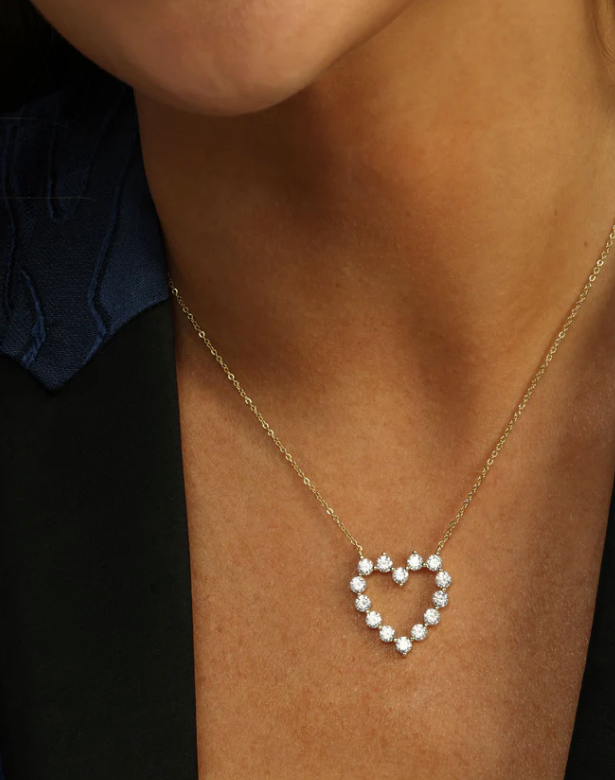 She's an Icon Baby Heart Necklace GOLD-WHITE O/S