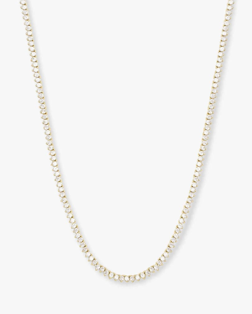 Baby Not Your Basic Tennis Necklace 16' GOLD-WHITE O/S