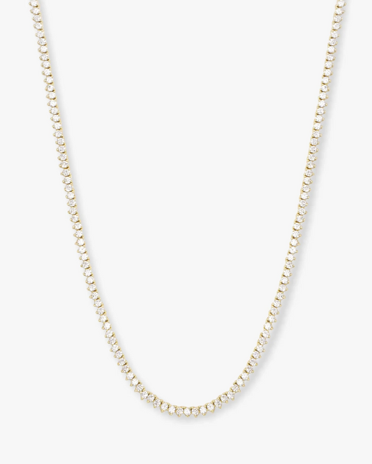 Baby Not Your Basic Tennis Necklace 16' GOLD-WHITE O/S