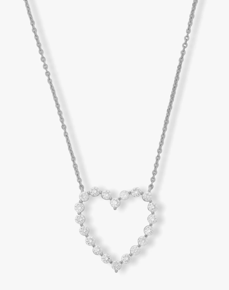 She's an Icon Heart Necklace SILVER-WHITE O/S