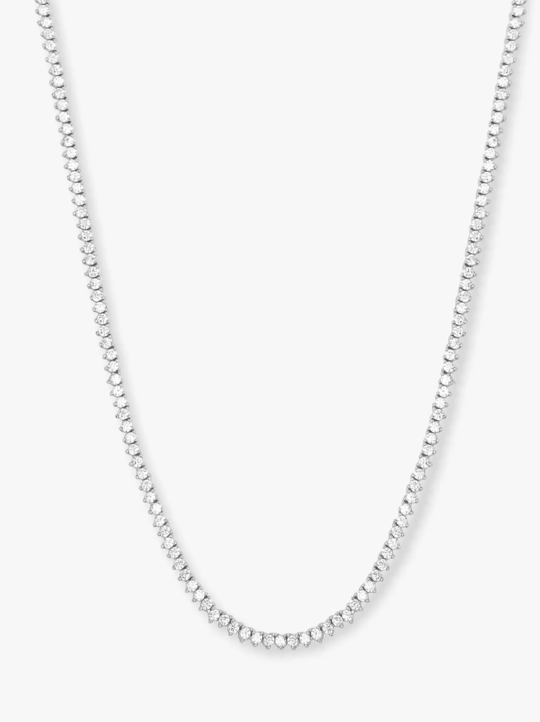 Baby Not Your Basic Tennis Necklace 16' SILVER-WHITE O/S