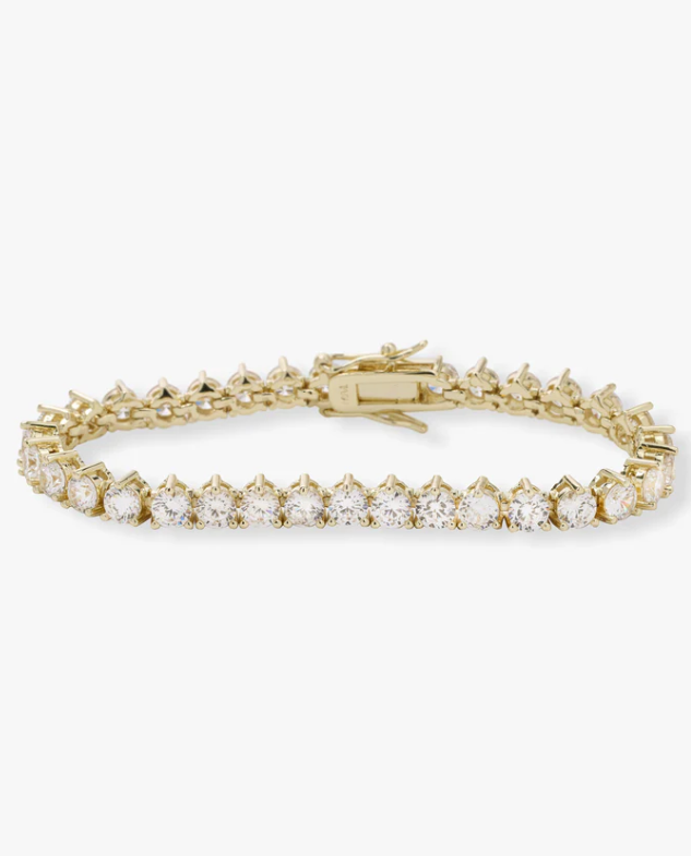 Mama Not Your Basic Tennis Bracelet GOLD-WHITE 6