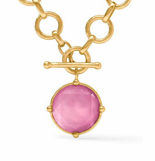 Honeybee Statement Necklace-Iridescent Tourmaline Pink
-OS