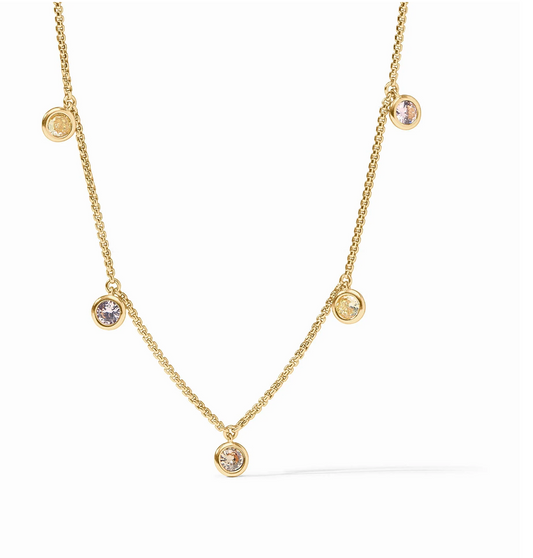 Rainbow Delicate Charm Necklace-Champagne Radiance- OS