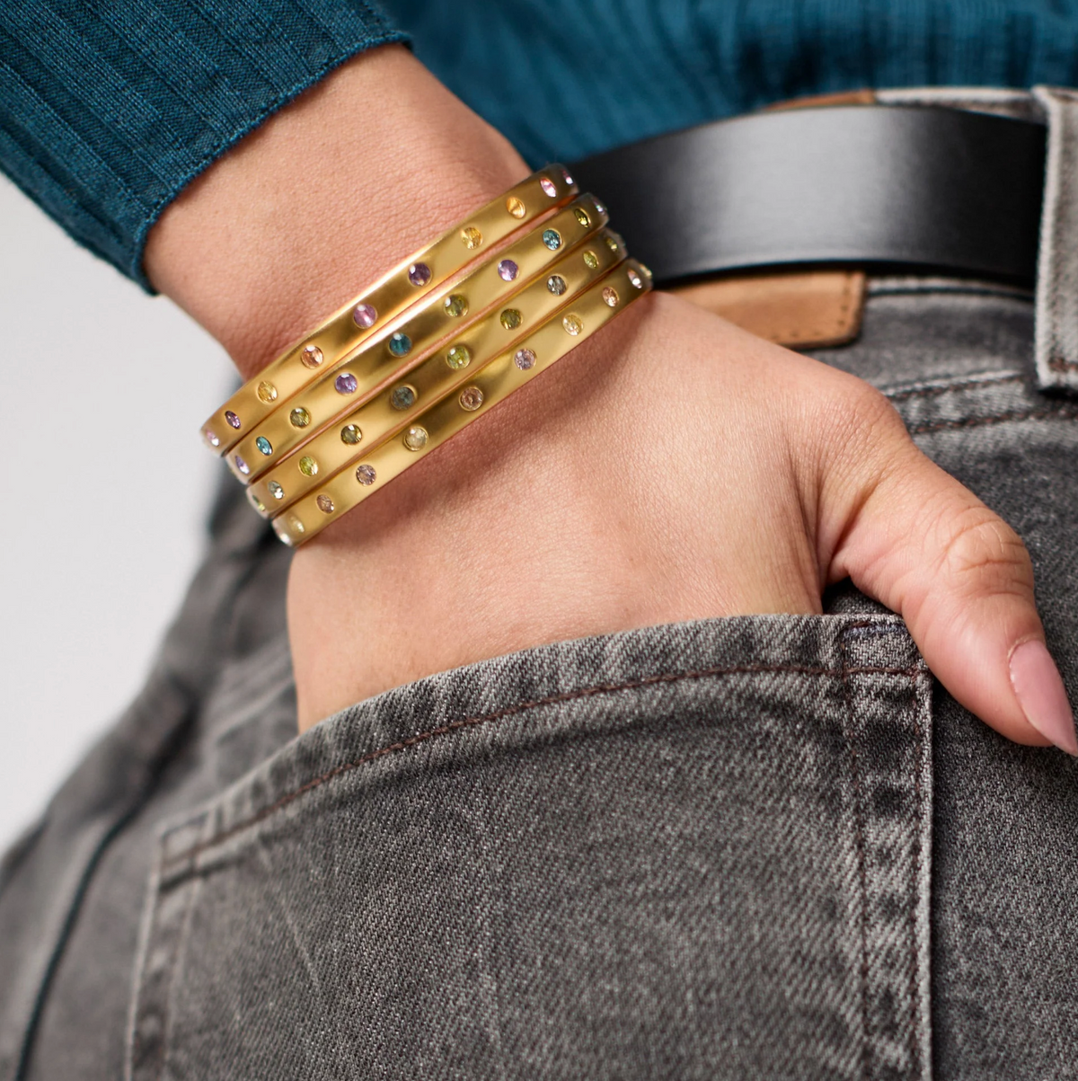 Rainbow Bangle-Champagne Radiance-S
