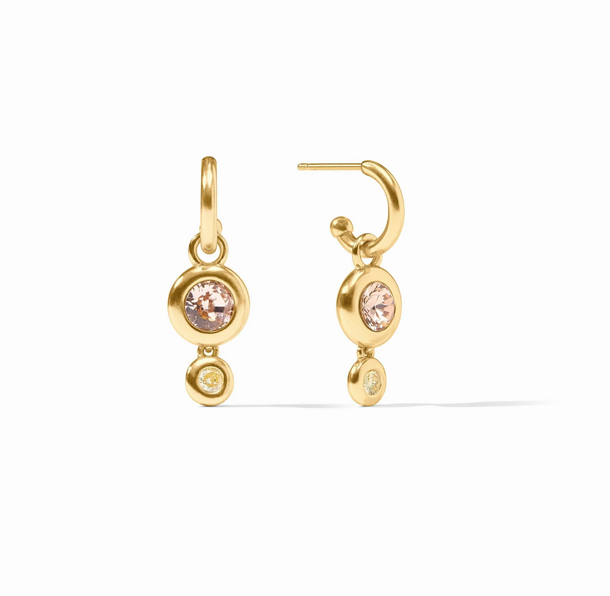 Rainbow Duo Hoop & Charm Earring-Champagne Radiance-OS