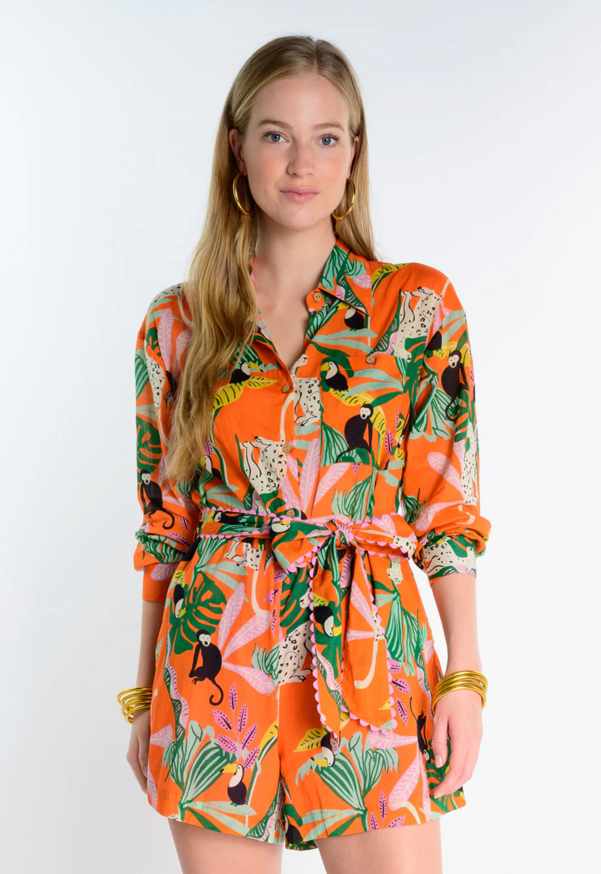 TROPICAL SHIRT STYLE ROMPER