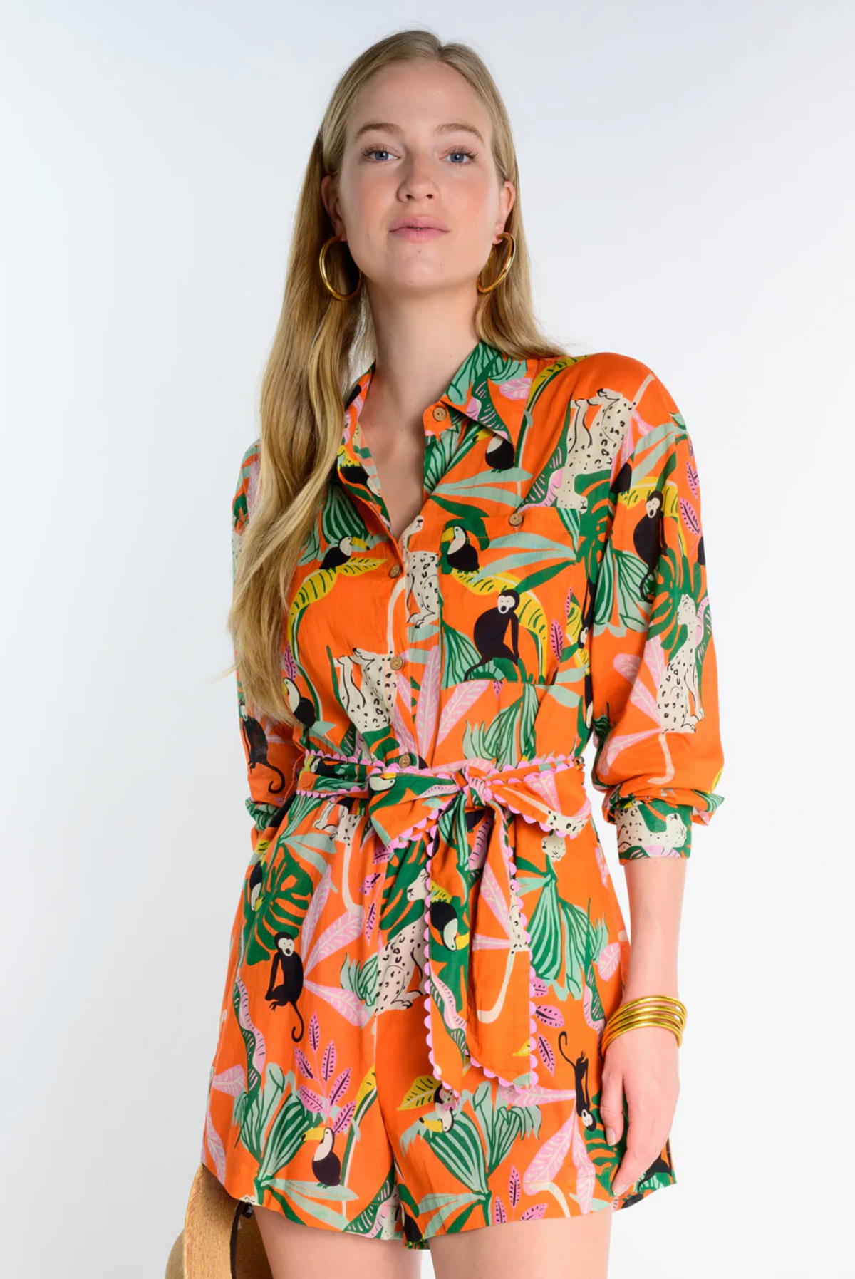 TROPICAL SHIRT STYLE ROMPER