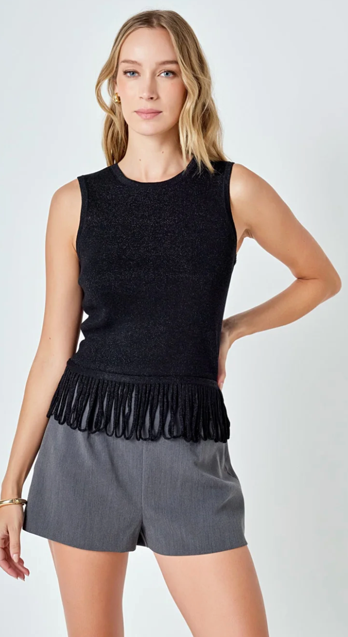 LUREX KNIT LOOP TOP