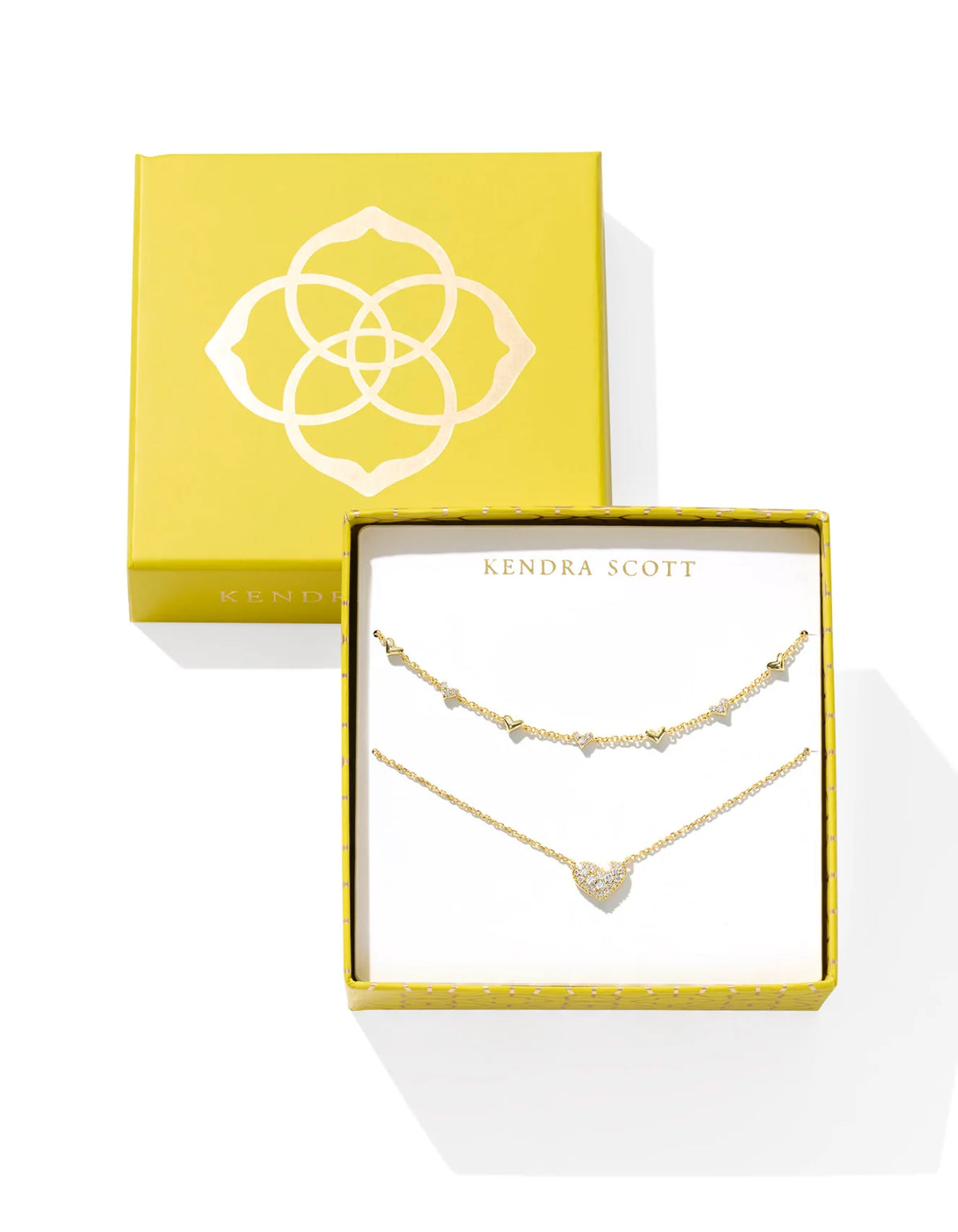 ARI & HAVEN HEART NECKLACE GIFT SET GOLD WHITE CZ