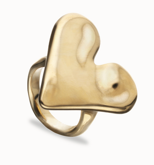 18k gold plated heart shaped ring 15