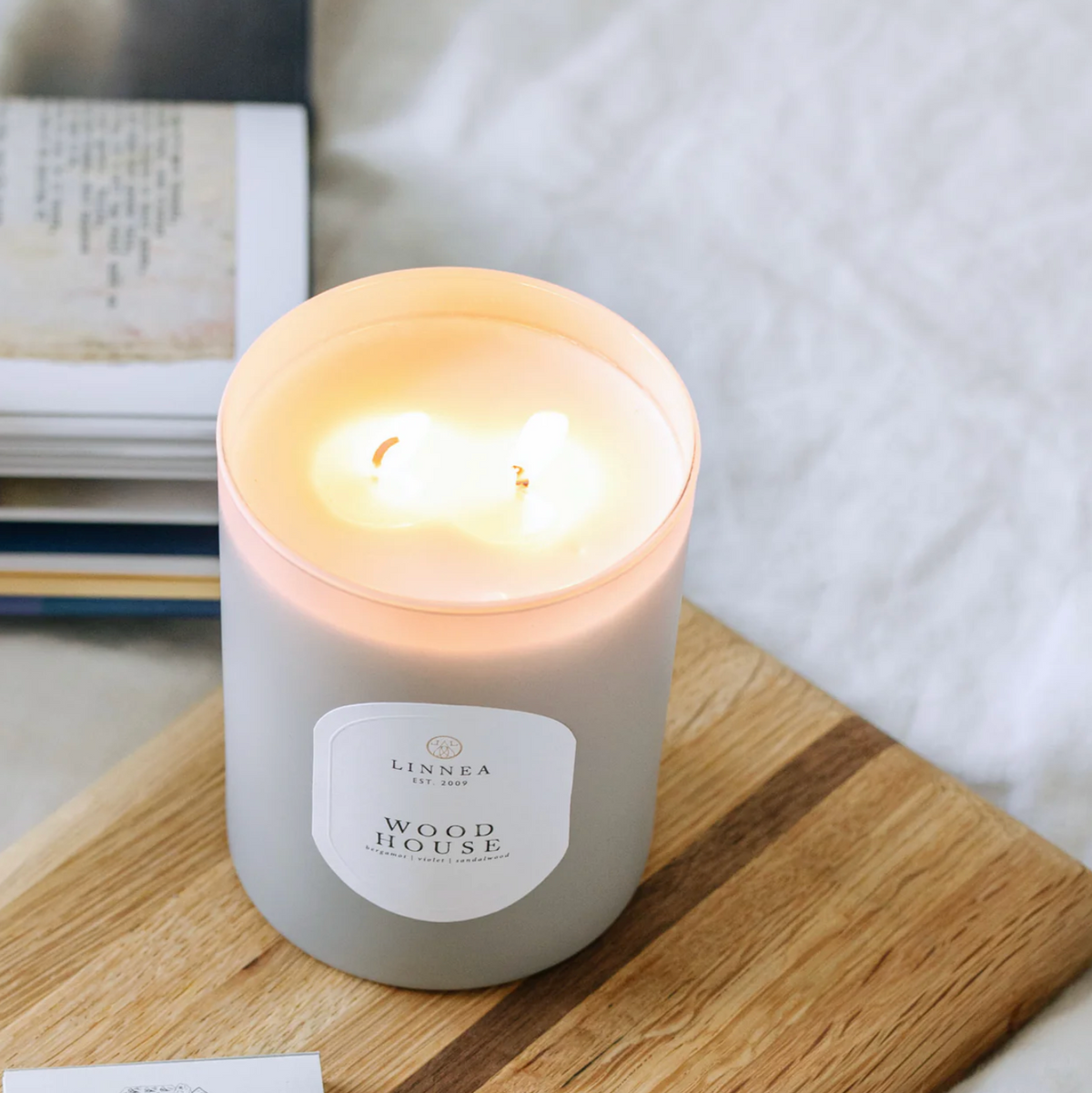 Wood House Large Candle