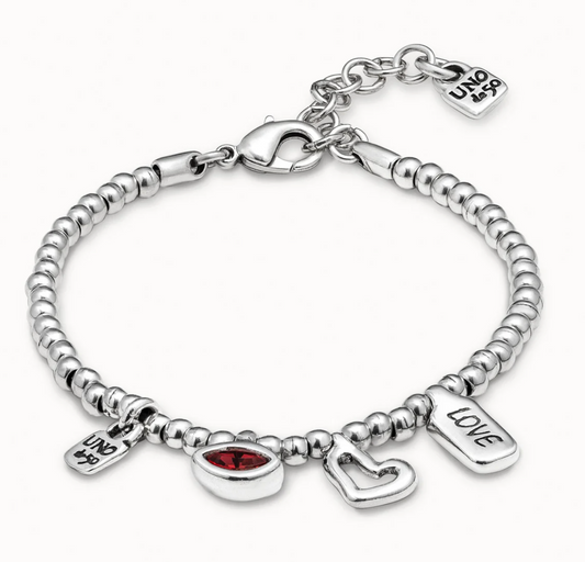 bracelet in metal clad with sterling silver with faceted.