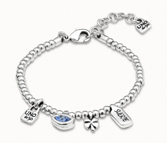 bracelet in metal clad with sterling silver with faceted M