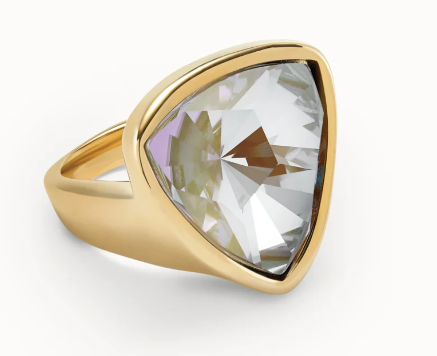 18k gold plated metal alloy ring with multicolor crystal 15