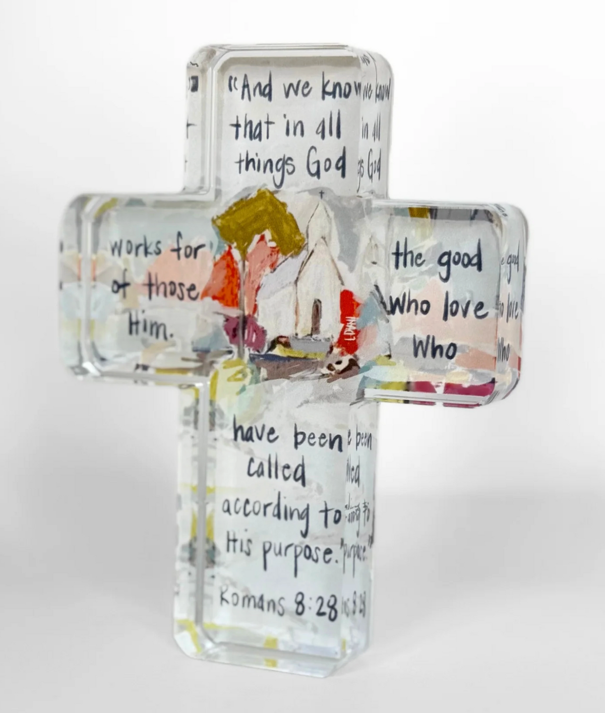 Romans 8:28 Acrylic Cross