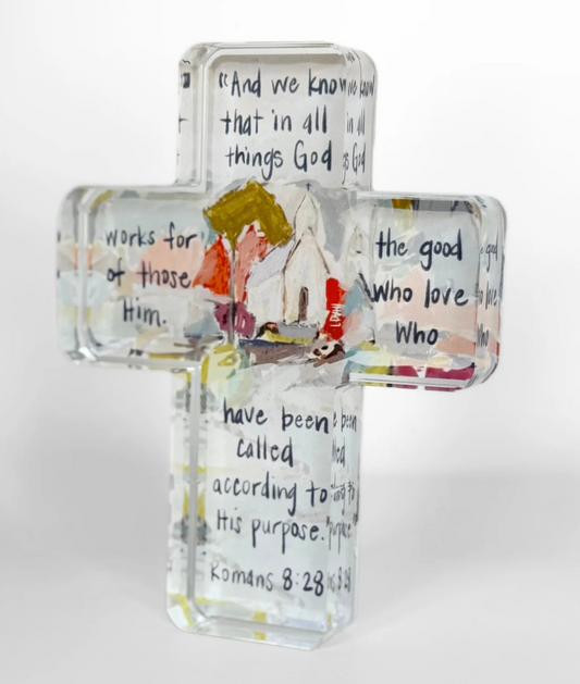 Romans 8:28 Acrylic Cross
