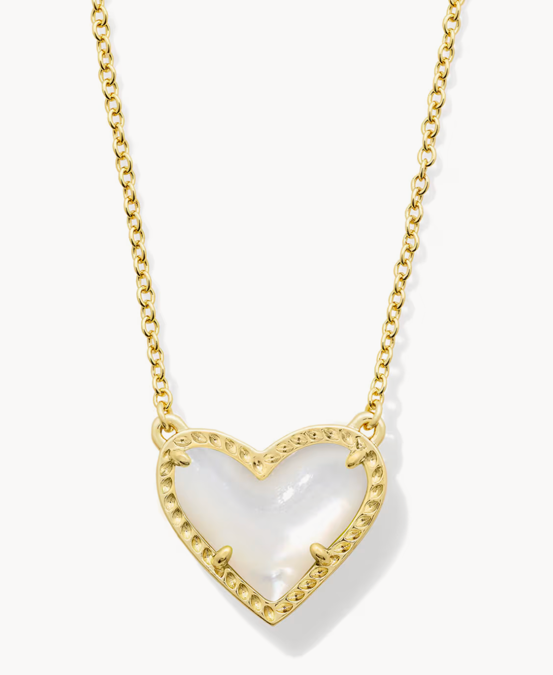 ARI HEART SHORT PENDANT NECKLACE RHO IVY MOP