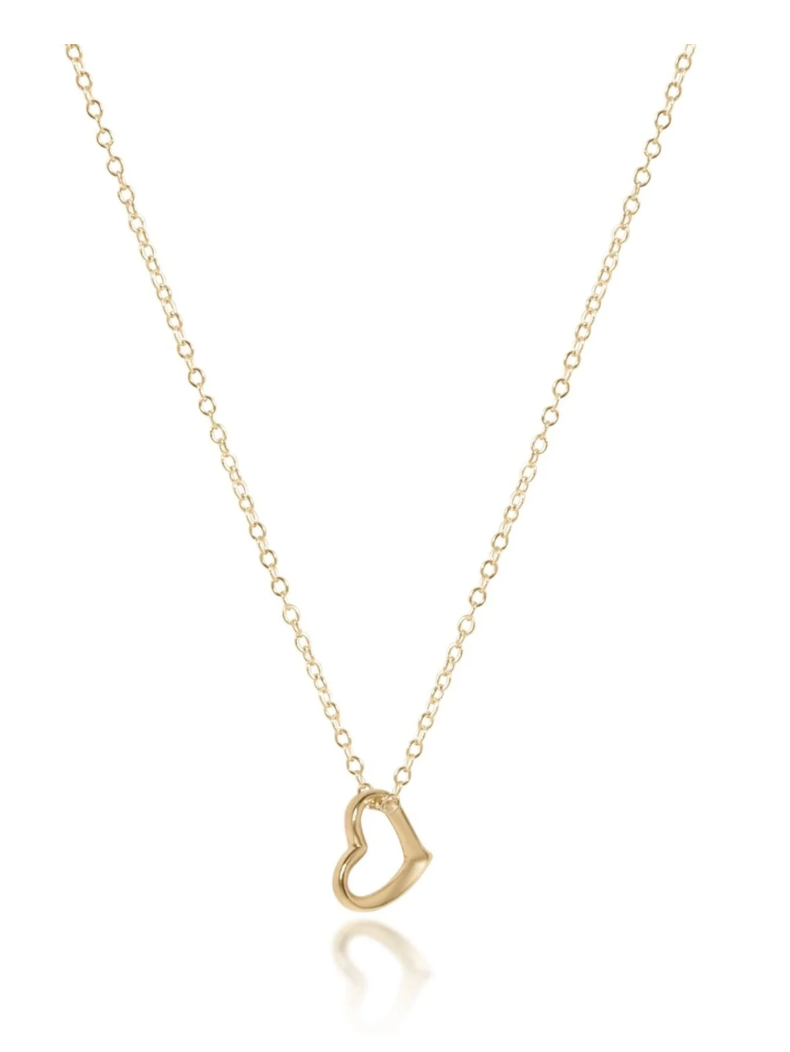 16" Necklace Gold - Love Small Gold Charm