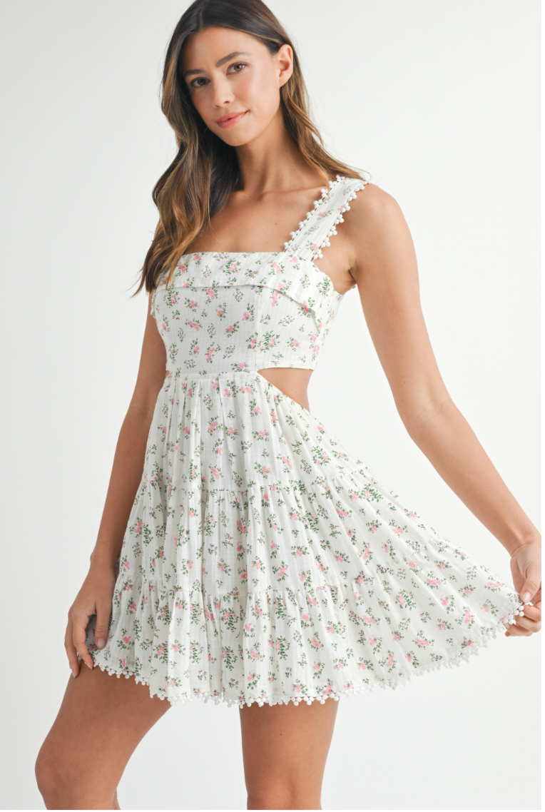 TIERED CUT-OUT MINI DRESS