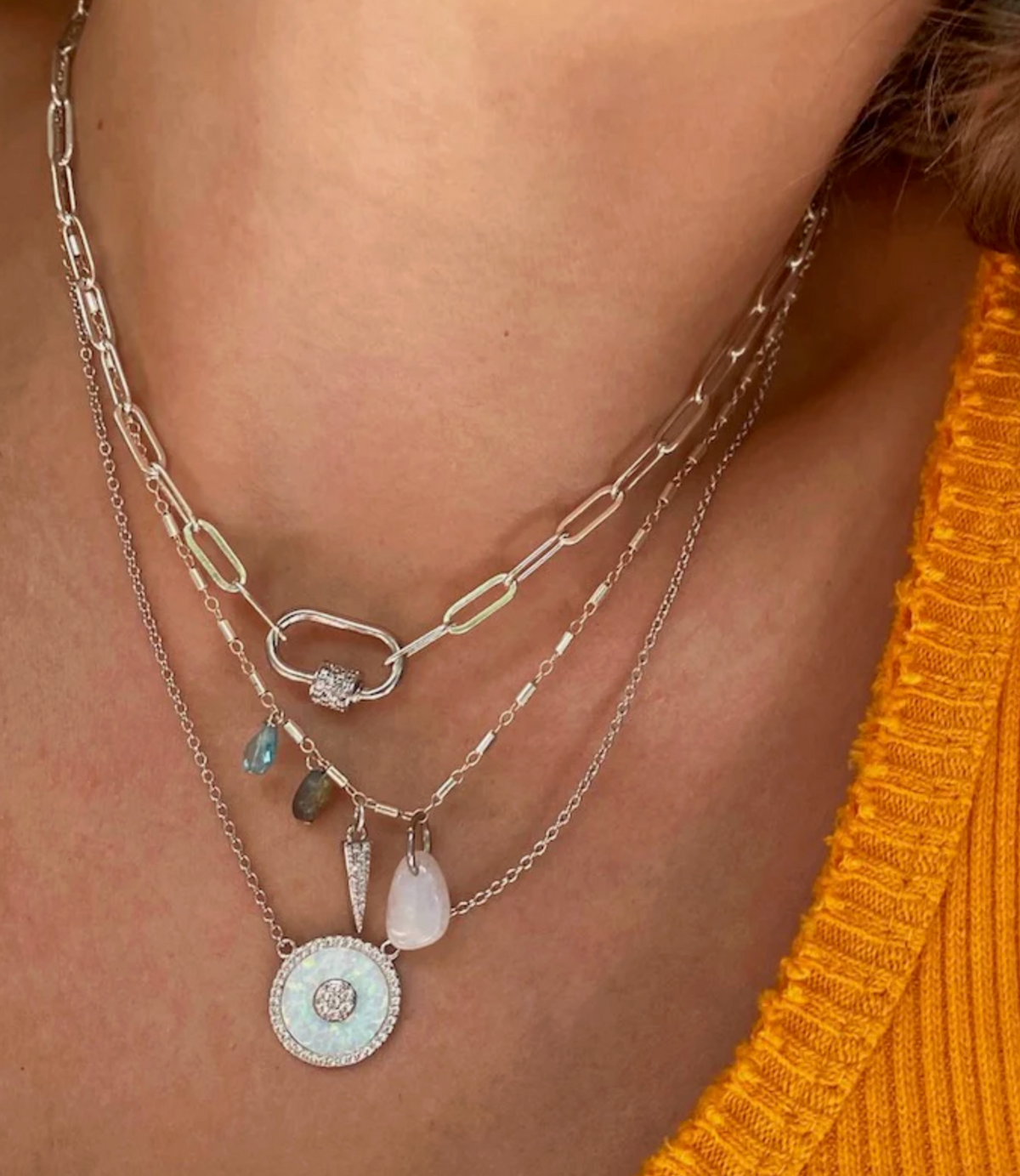 CARABINER necklace- SILVER