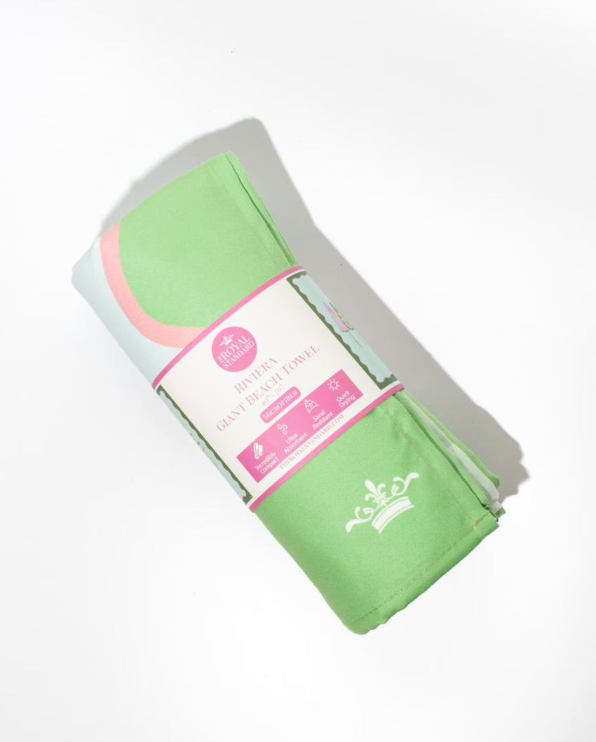 Riviera Giant Beach Towel    Blue/Green/Pink    40x70