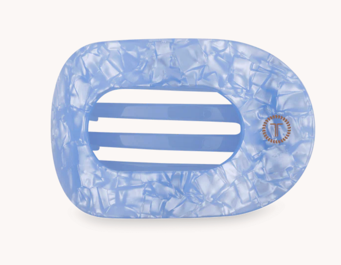 Blue Lagoon Large Flat Round Hair Clip