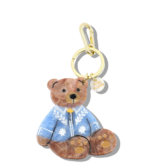 Hand-painted Western Teddy Bag Charm + Keychain