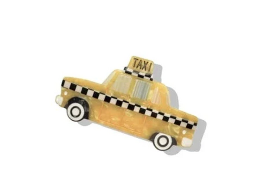Hand-painted Taxi Brooch Pin