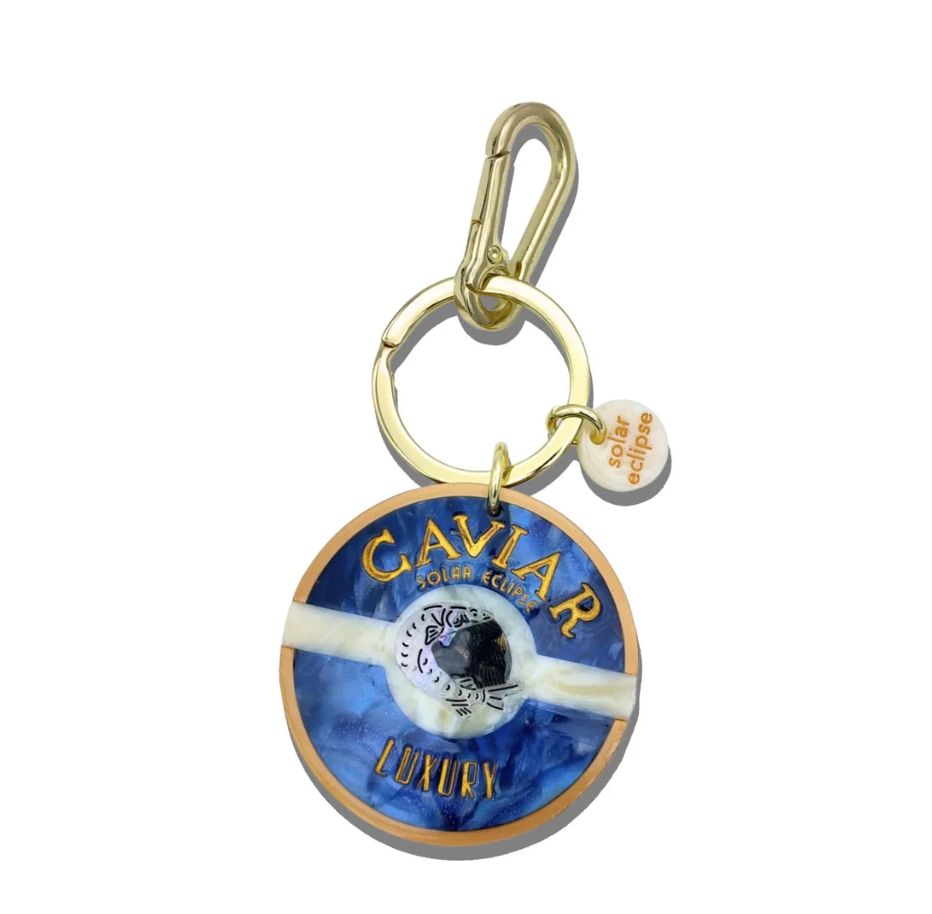 Hand-painted Caviar Bag Charm + Keychain