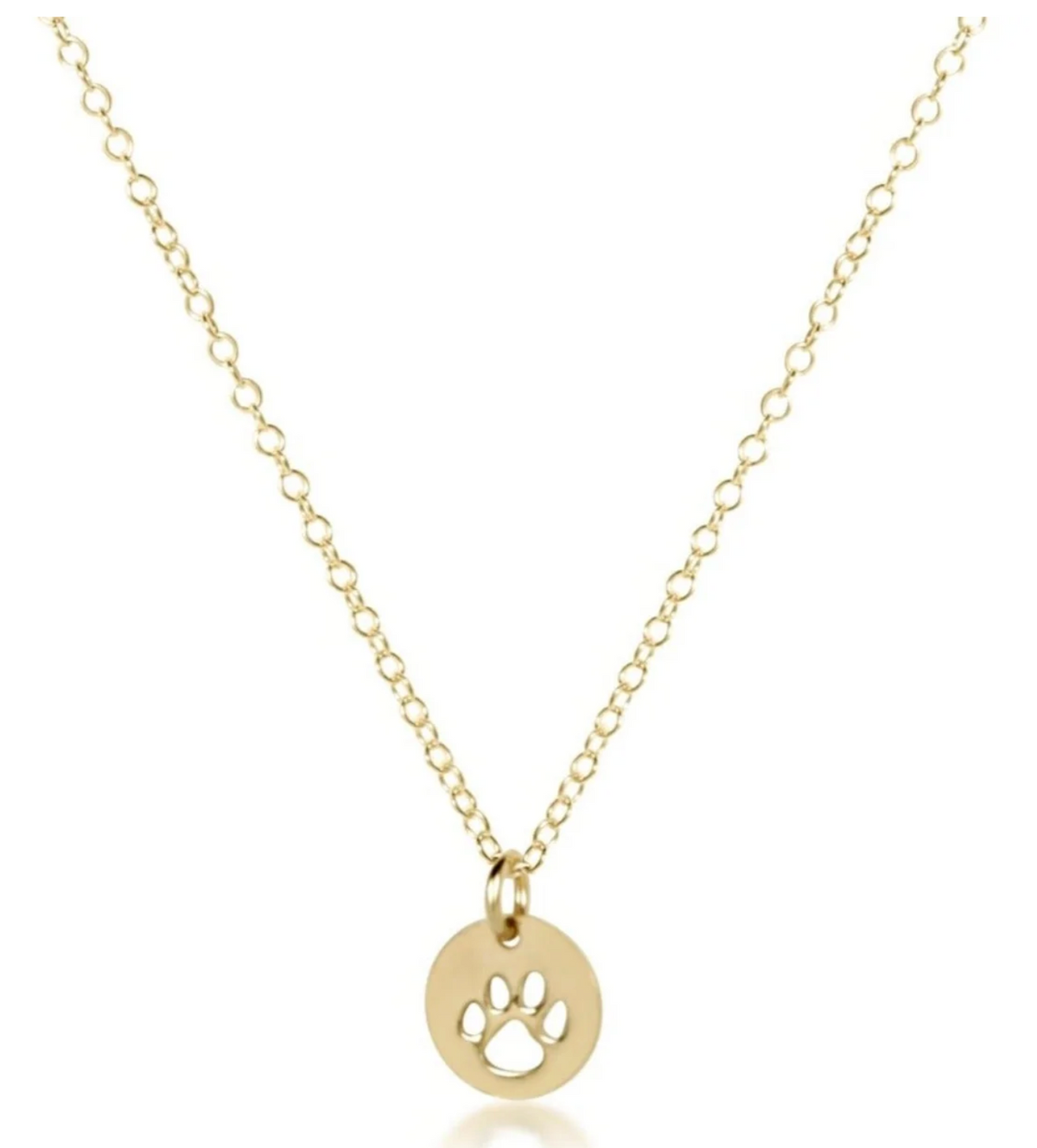 egirl 14" Necklace Gold - Paw Print Small Gold Disc