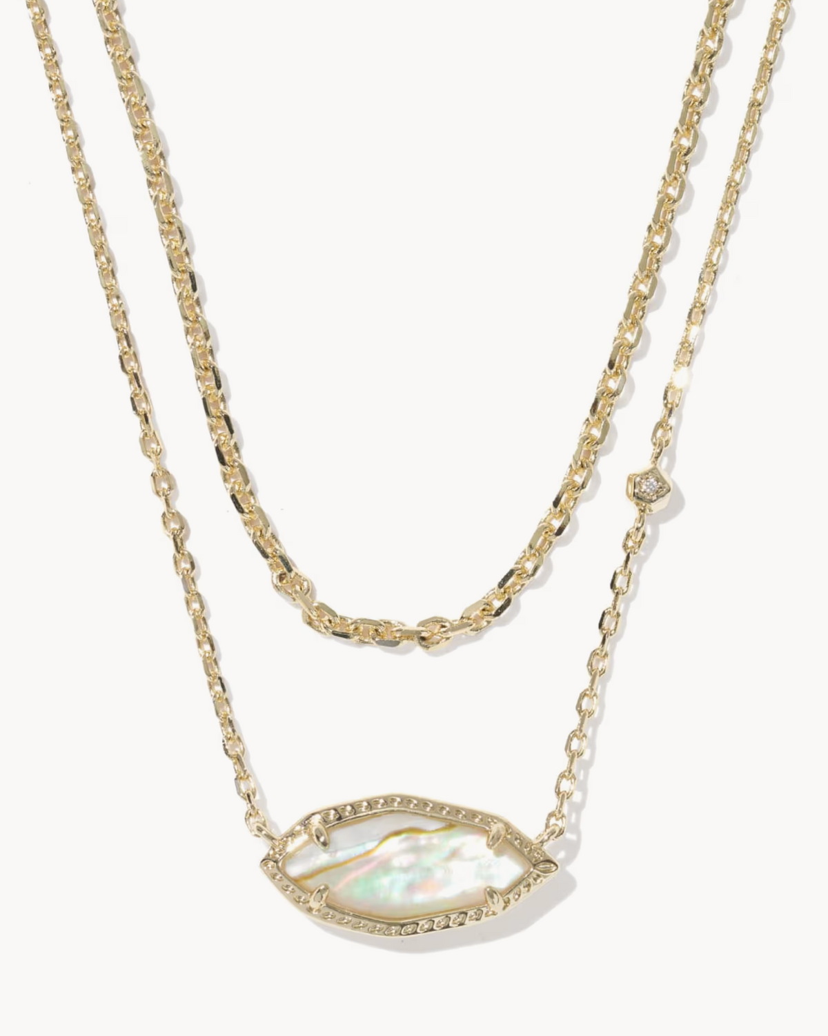 OPHELIA MULTI STRAND NECKLACE GOLD IRIDESCENT ABALONE