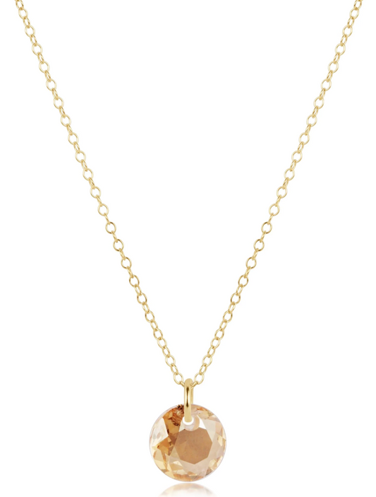 16" Necklace Gold - Reflection Small Charm - 11